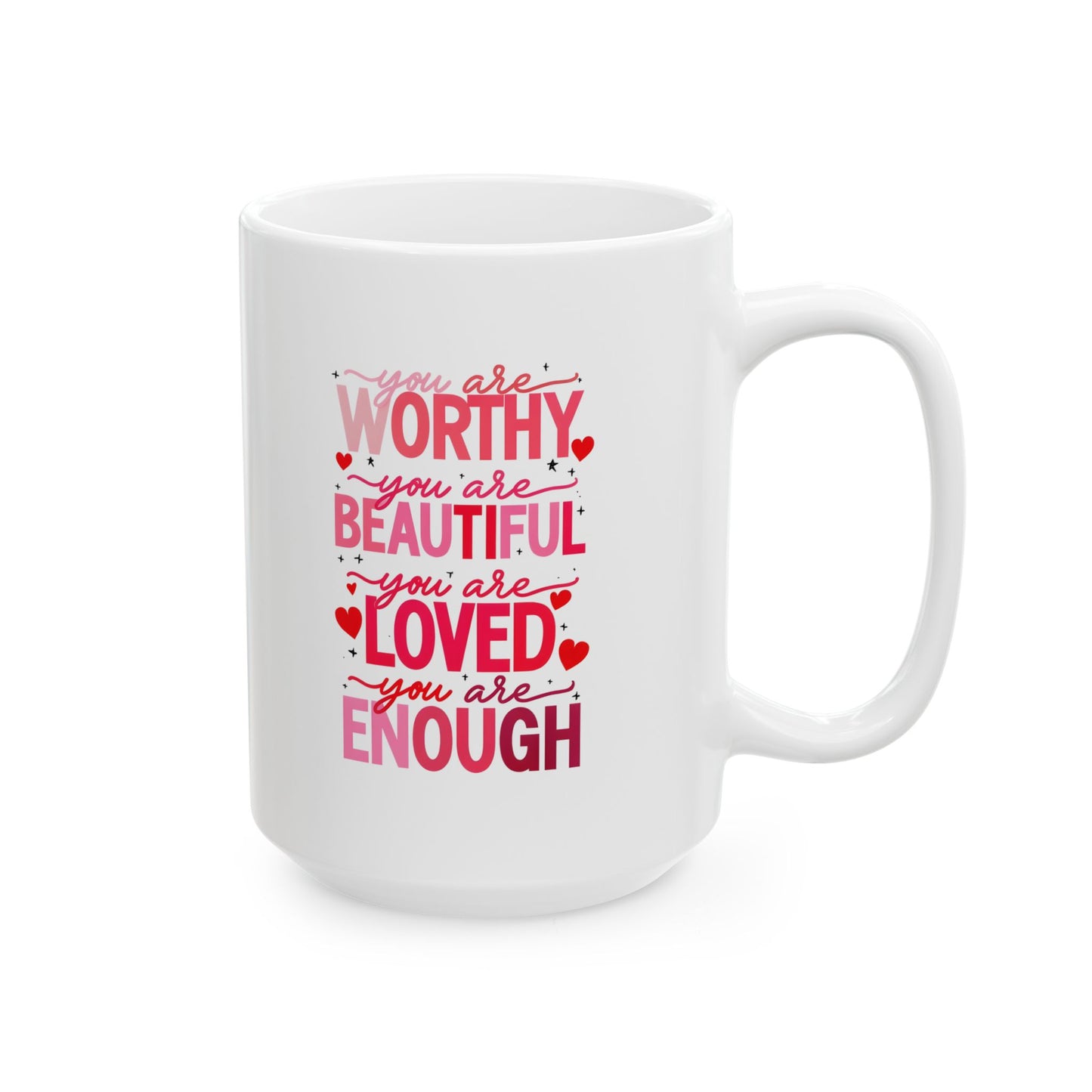 Positive Vibes Mug - Inspirational Quote Valentines Gift, Self-Care Pick-Me-Up, Empower Her Day - Valentine's Gift
