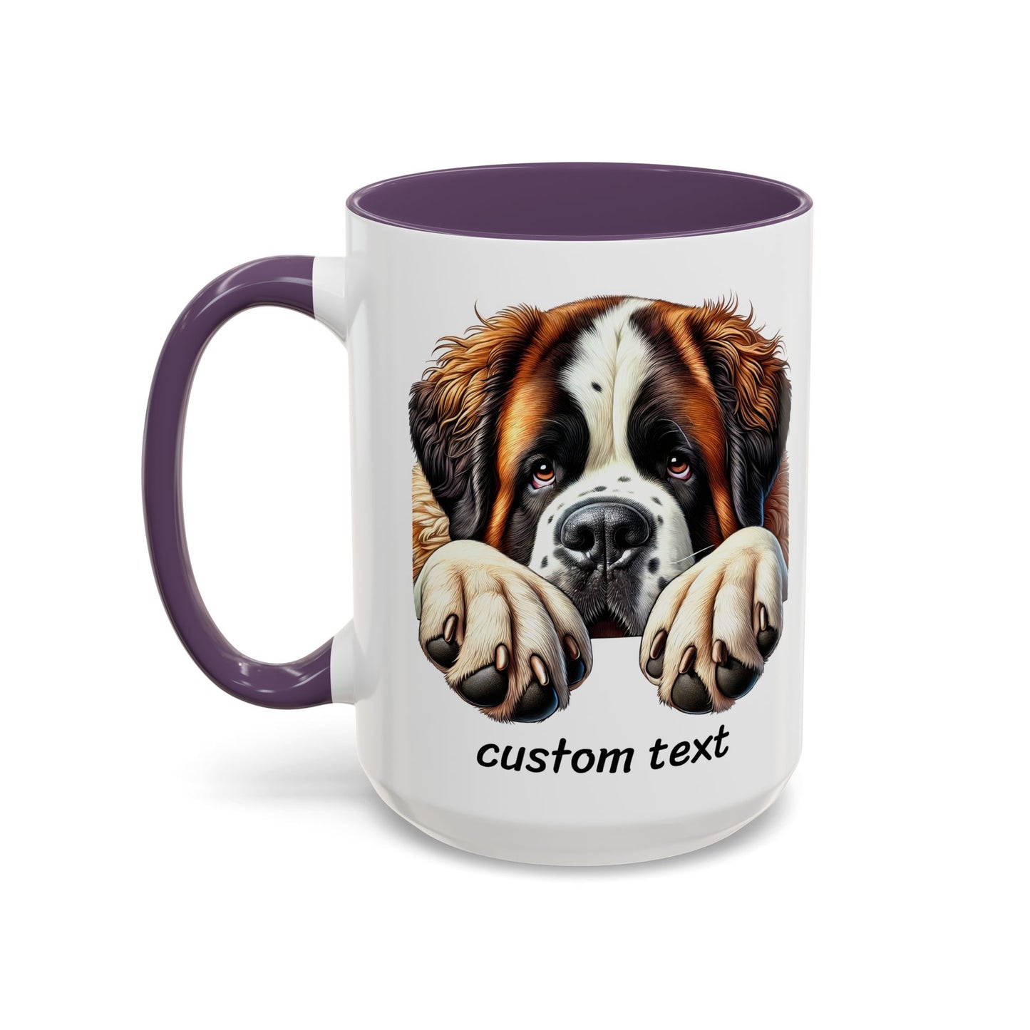Funny Dog Lover Saint Bernard Accent Mug - "Dog is Friendly, I am Not"