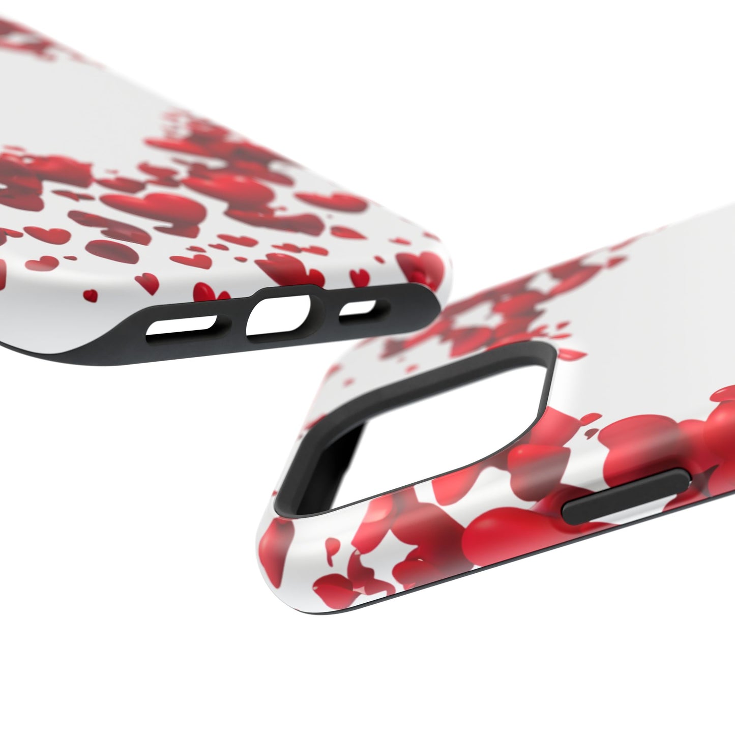 Heart-Shaped Heart Motif Magnetic Tough iPhone Case, Love Themed Phone Cover, Valentine's Day Gift, Romantic Phone Case