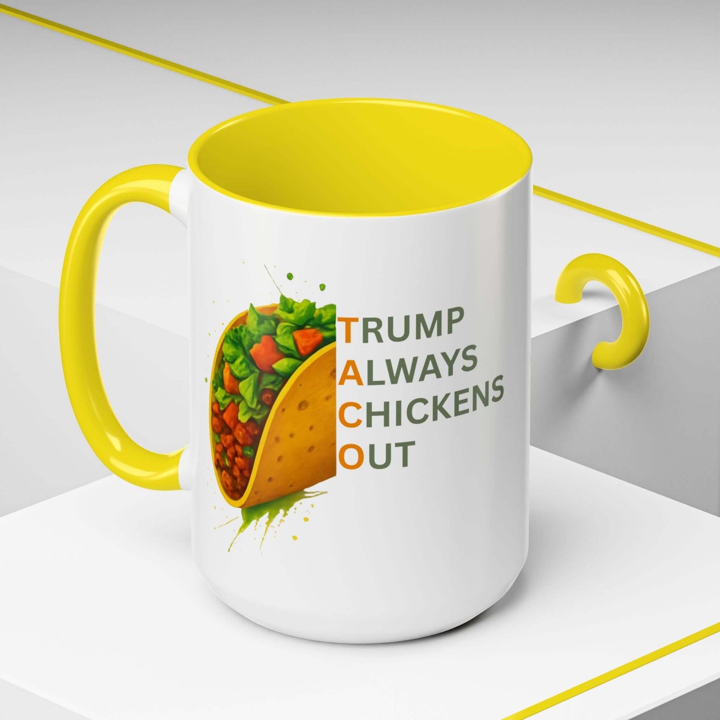 Trump Always Chickens Out TACO Mug, Subtle Anti Trump, Democrat Gift Mug, Funny Liberal Gift, Political Mug