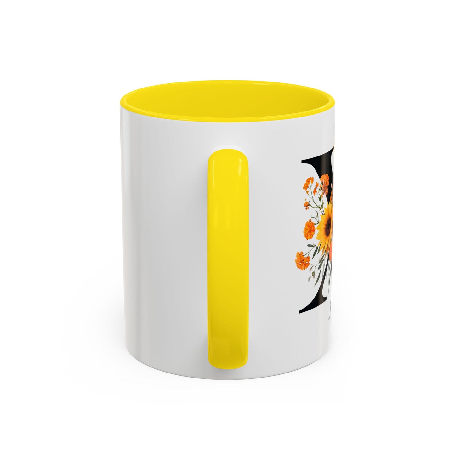 Personalized Floral Monogram - Letter X - Elegant Accent Coffee Mug – Personalized Mothers Day Gift