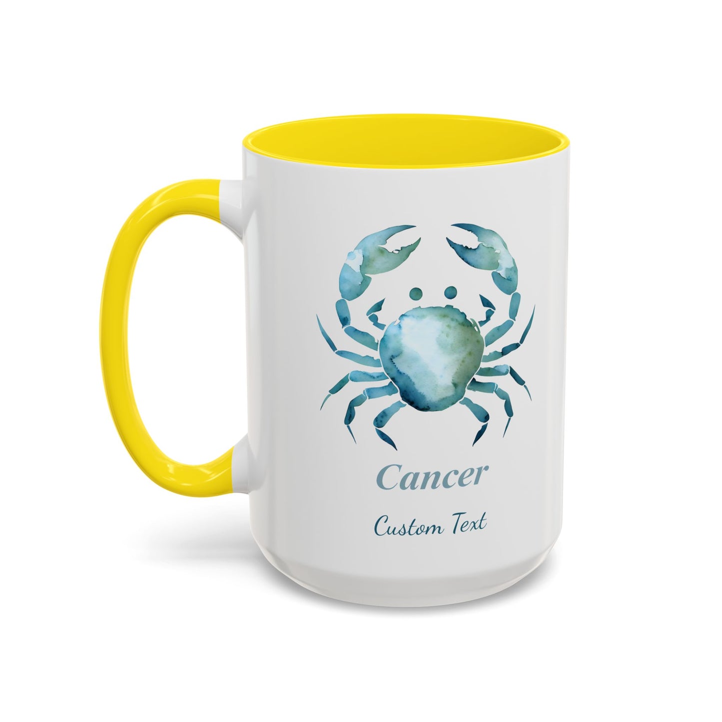 Personalized Cancer Zodiac Accent Coffee Mug, Zodiac Mug, Astrology Mug, Birth Month, Cancer Zodiac Gift, Custom Gift