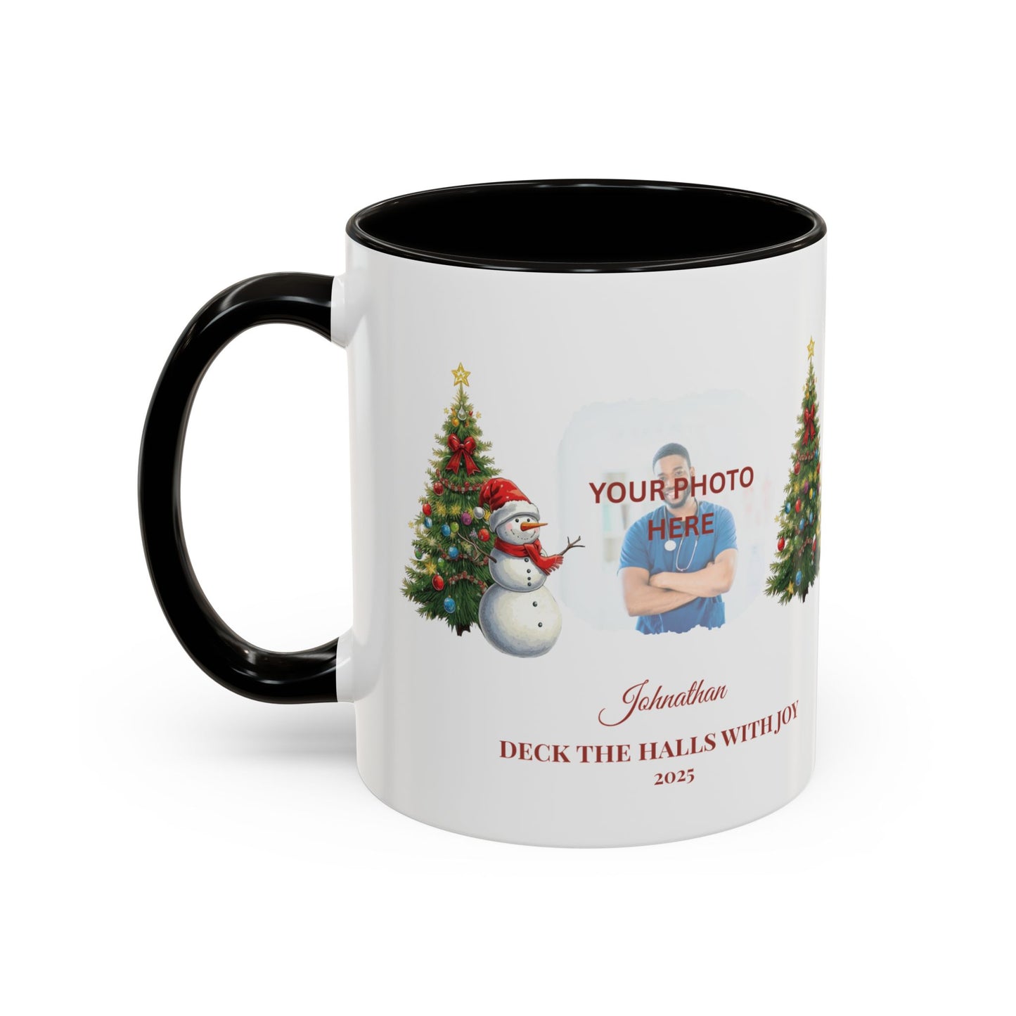 Personalized Snowman Mug with Custom Photo – Cute Christmas Cocoa Cup, Holiday Gift for Neighbors, Snowman Coffee Mug 2025