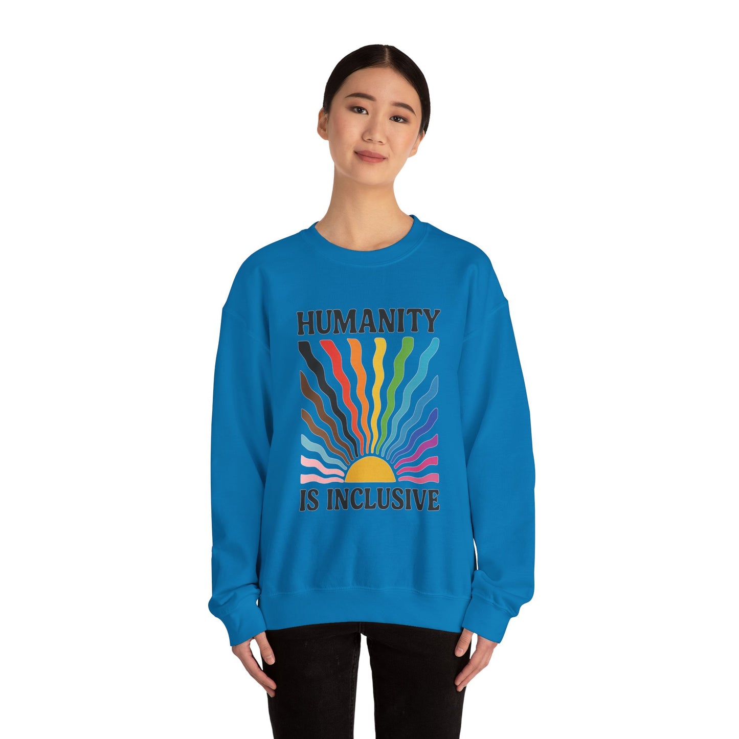 Pride Month Crewneck Sweatshirt, Humanity is Inclusive, LGBT Shirt, Lesbian Pride, Bisexual, Transgender, Equal Rights, pridemonth