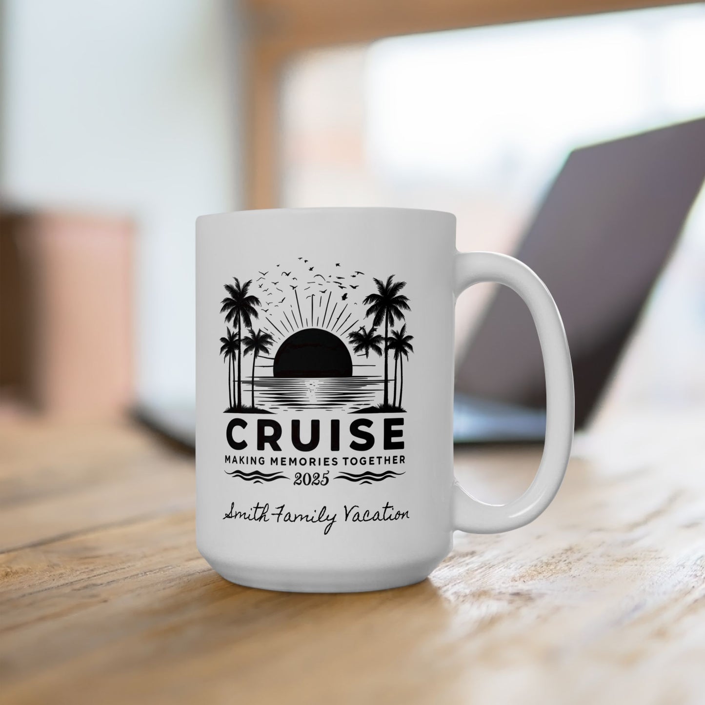 Personalized Tropical Cruise Mug, Ceramic Mug, Cruise Cup, Cruise Ship Cup, Travel Enthusiast Gift, Family Reunion Gift, Bachelorette Cruise
