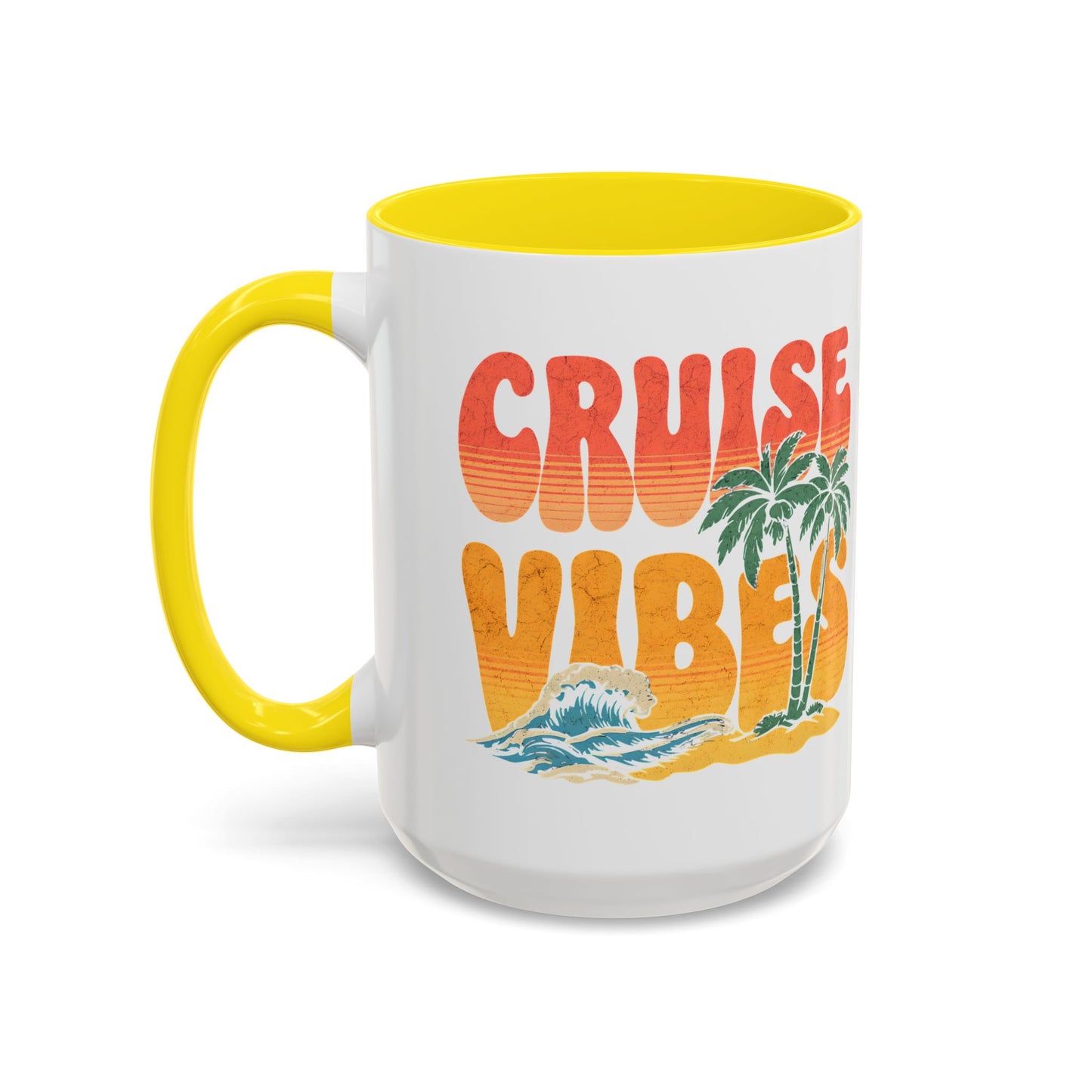 Cruise Vibes Accent Coffee Mug, Cruise Gifts, Royal Caribbean, Disney Cruise Line, Travel Mode, Birthday Cruise Mug