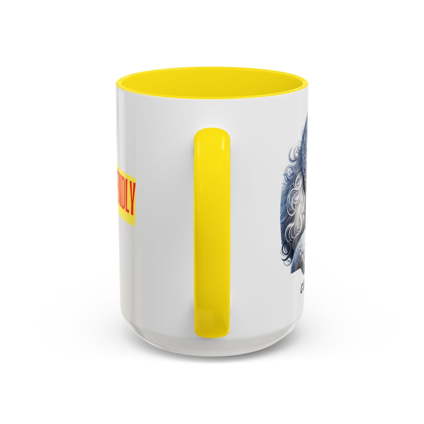 Funny Dog Lover Poodle Accent Mug - "Dog is Friendly, I am Not"