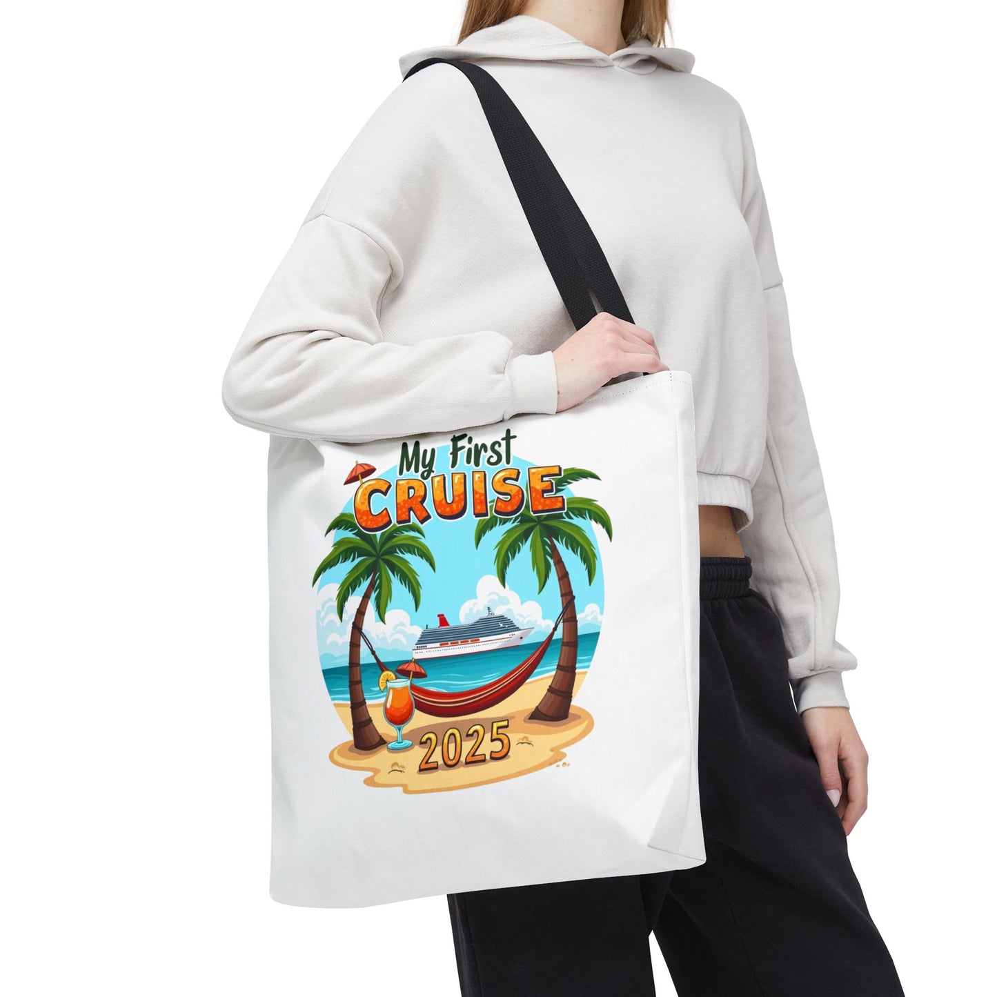 My First Cruise Tropical Tote Bag 2025, Stylish Travel Tote, Cruise Squad 2025 Bag, Family Vacation Gift, Beach Bag