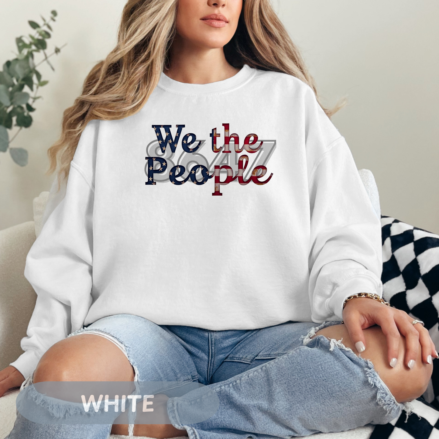 We the People 8647 Crewneck We the People 8647 Crewneck Sweatshirt, Anti Trump Shirt, Unisex Deluxe Shirt, Resistance Project 2025, Democracy
