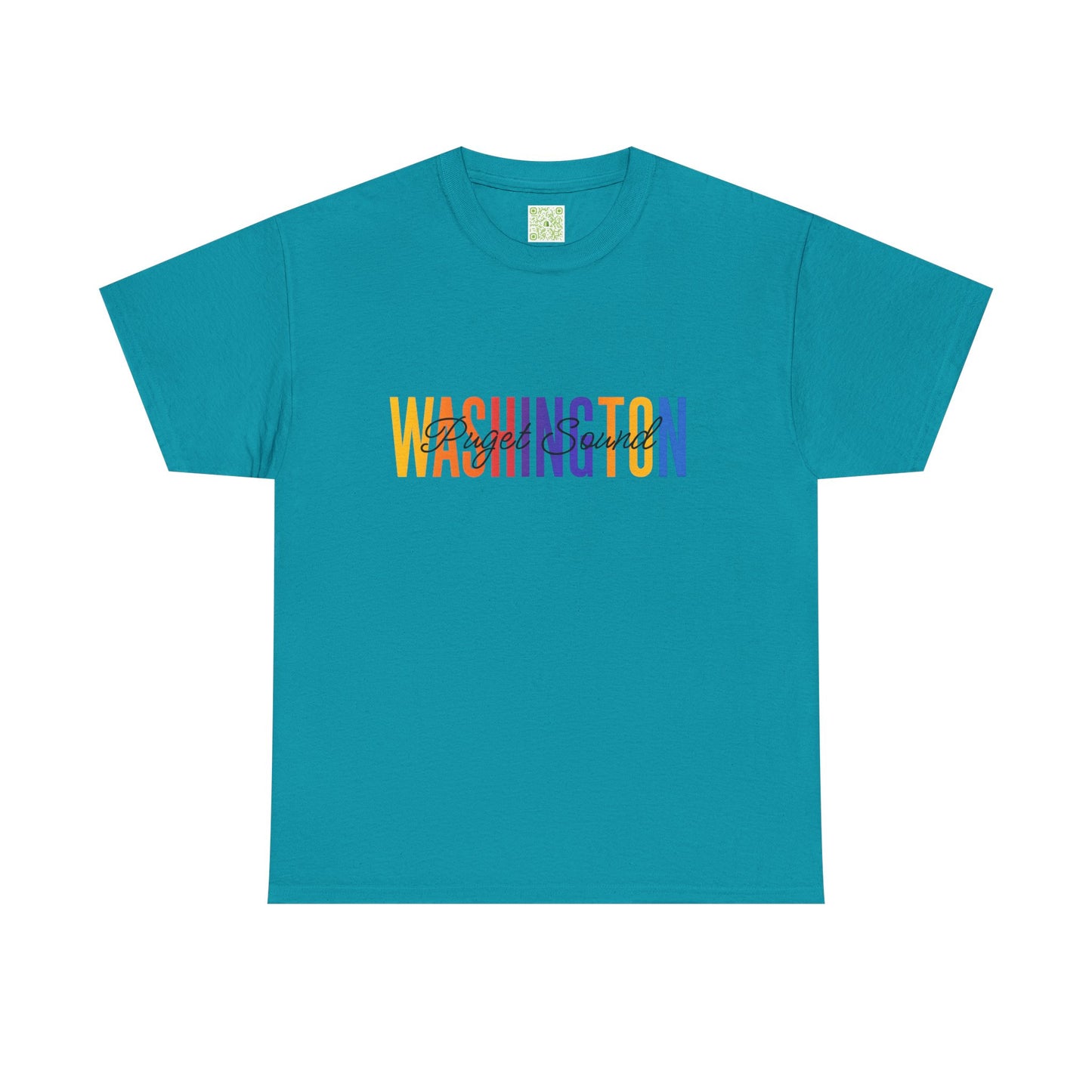 Colorful Puget Sound Washington Tee, Unisex Cotton Shirt, Tacoma Souvenir, Puget Sound Gift, Washington Souvenir