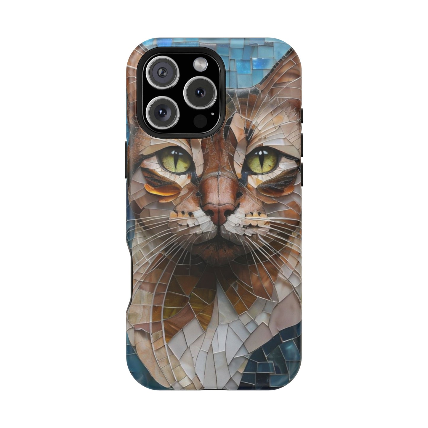 Crazy Cat Lady iPhone Case, Stained Glass Cat, Mosaic Cat Face, Pet Phone Case, iPhone Cat Case, Cat Gift