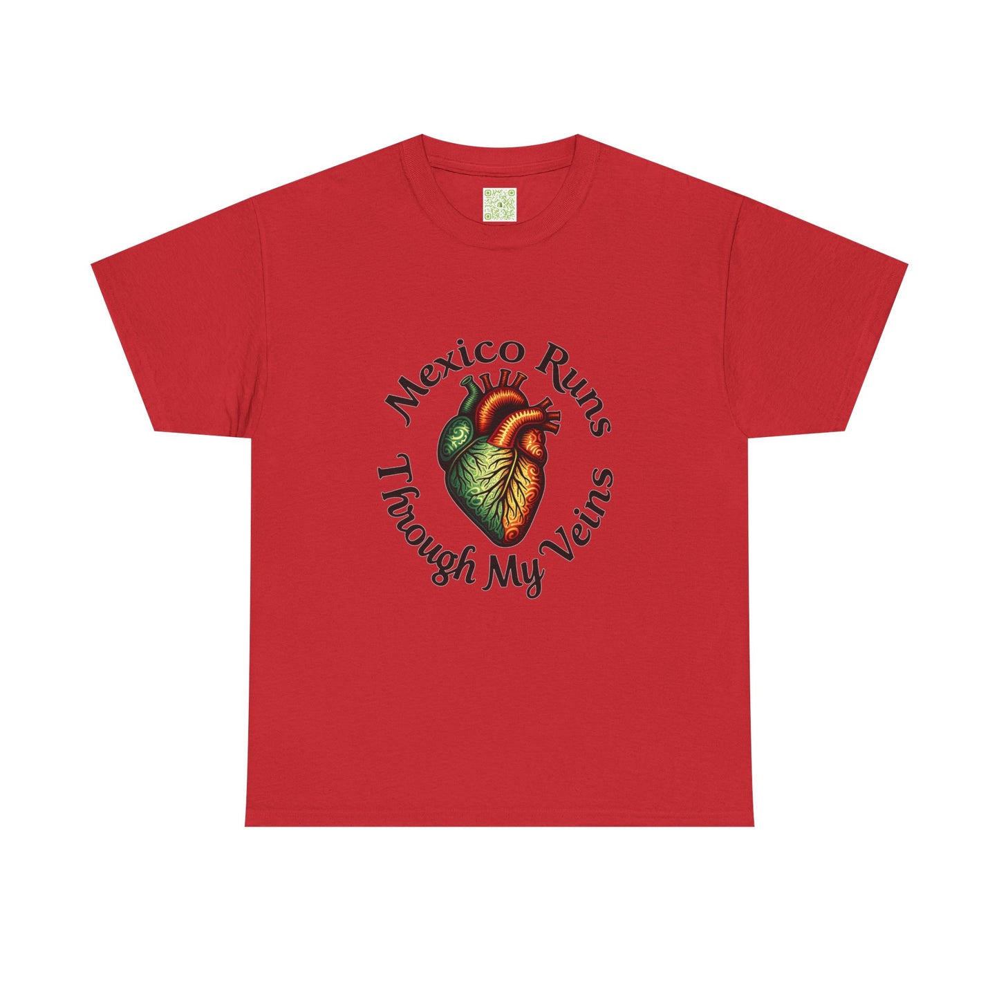 Viva La Vida Mexico Unisex Tee, Mexico Runs Through My Veins, Gift for Mexicans, Heart Design Tee, Celebratory Apparel, Mexican Pride