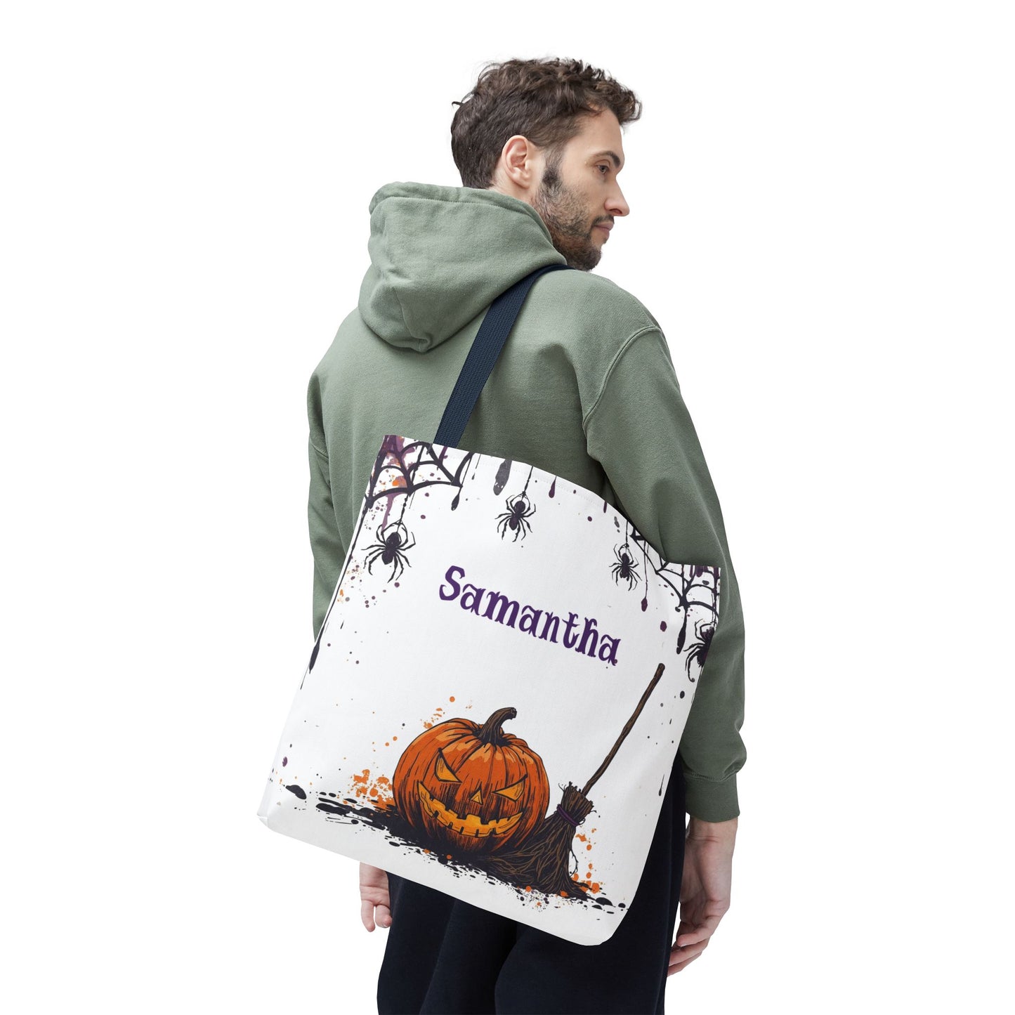 Custom Kids Halloween Trick or Treat Bag – Personalized Pumpkin Candy Tote Sack – Children’s Halloween Gift, Reusable Candy Bag