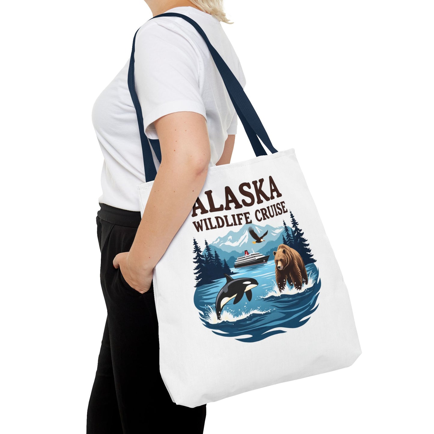 Alaska Wildlife Cruise Tote Bag, Adventure Lovers Gift, Cruise Squad 2025, Alaska Vacation Tote Bag, Alaskan Cruise Tote