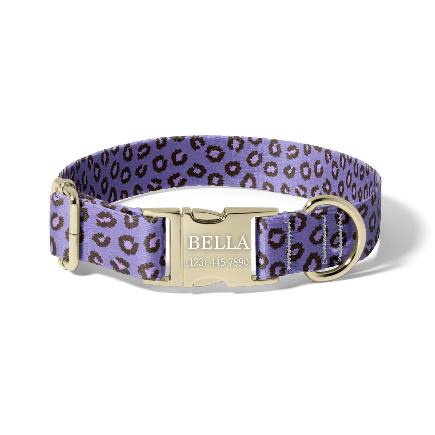 Purple Leopard Dog Collar – Personalized Trendy Pet Collar RET-606-05