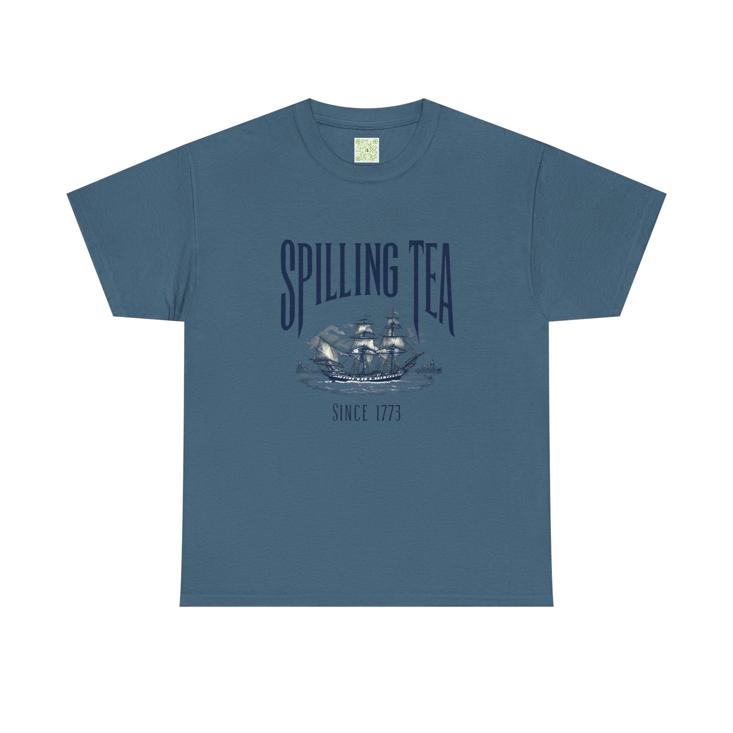 Spilling Tea Unisex Heavy Cotton Tee, Boston Tea Party Since 1773, Funny Patriot Shirt, History Gifts, Patriotic Shirt