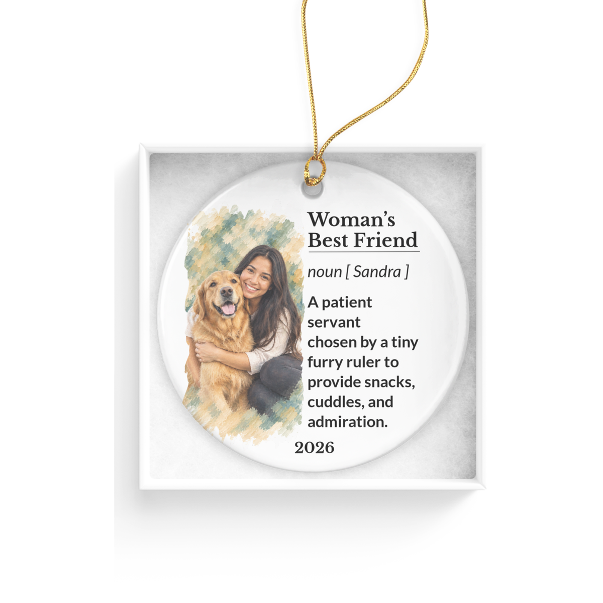 Personalized Dog Lover Ornament, Custom Pet Ornament, Dog Lover Christmas Gift, Dog Lover Gift, Pet Christmas Ornament, Ceramic Ornament
