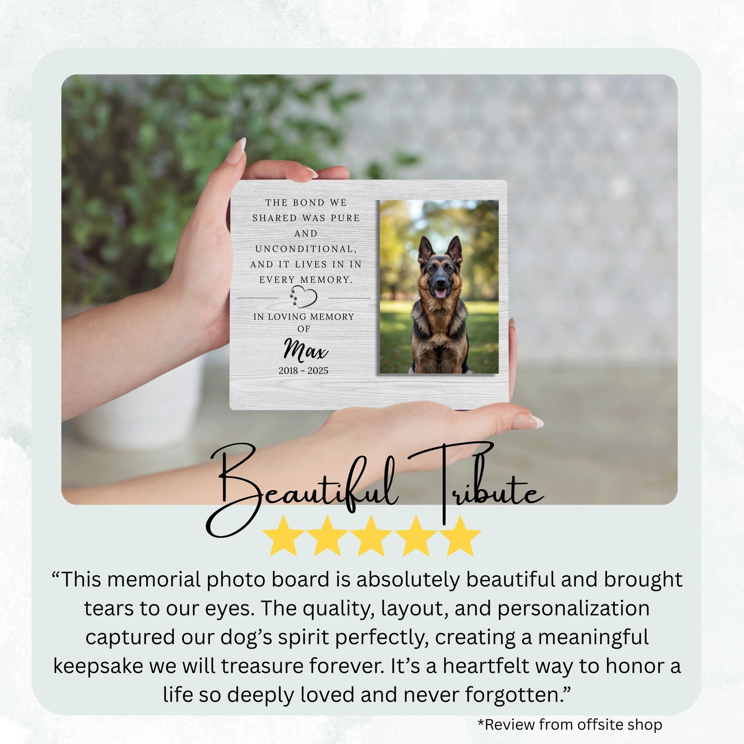 Pet Memorial Gift - Pet Remembrance Gift Memorial - Remembrance Plaque - Horizontal