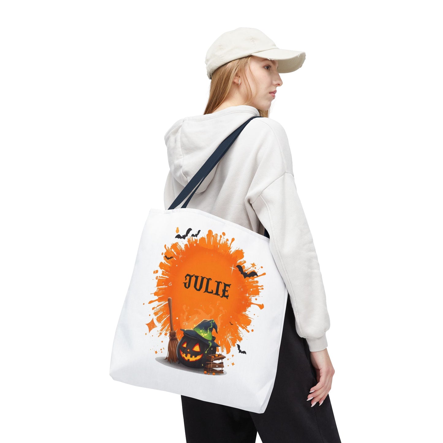 Custom Kids Halloween Trick or Treat Bag – Personalized Pumpkin Candy Tote Sack – Children’s Halloween Gift, Reusable Candy Bag