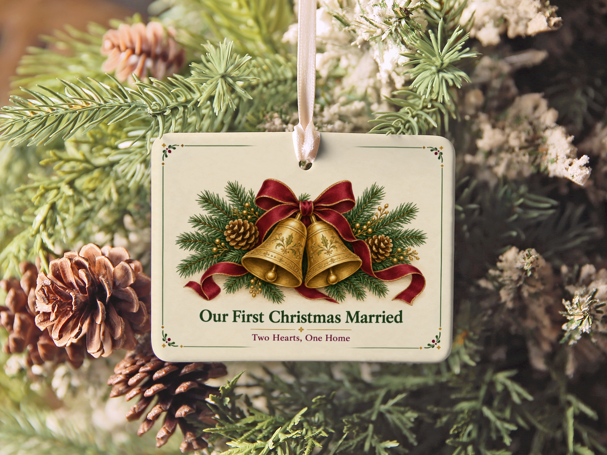 Mr and Mr First Christmas Ornament, Our First Christmas Married 2026, Personalized Gay Wedding Gift, Ceramic Newlywed Keepsake