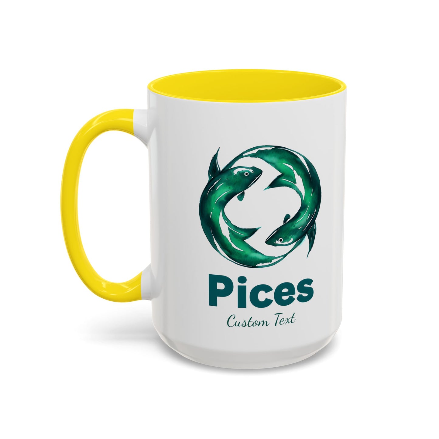 Personalized Pisces Accent Coffee Mug, Zodiac Mug, Astrology Mug, Zodiac Sign Mug, Custom Zodiac Gift, Pisces Birthday Gift