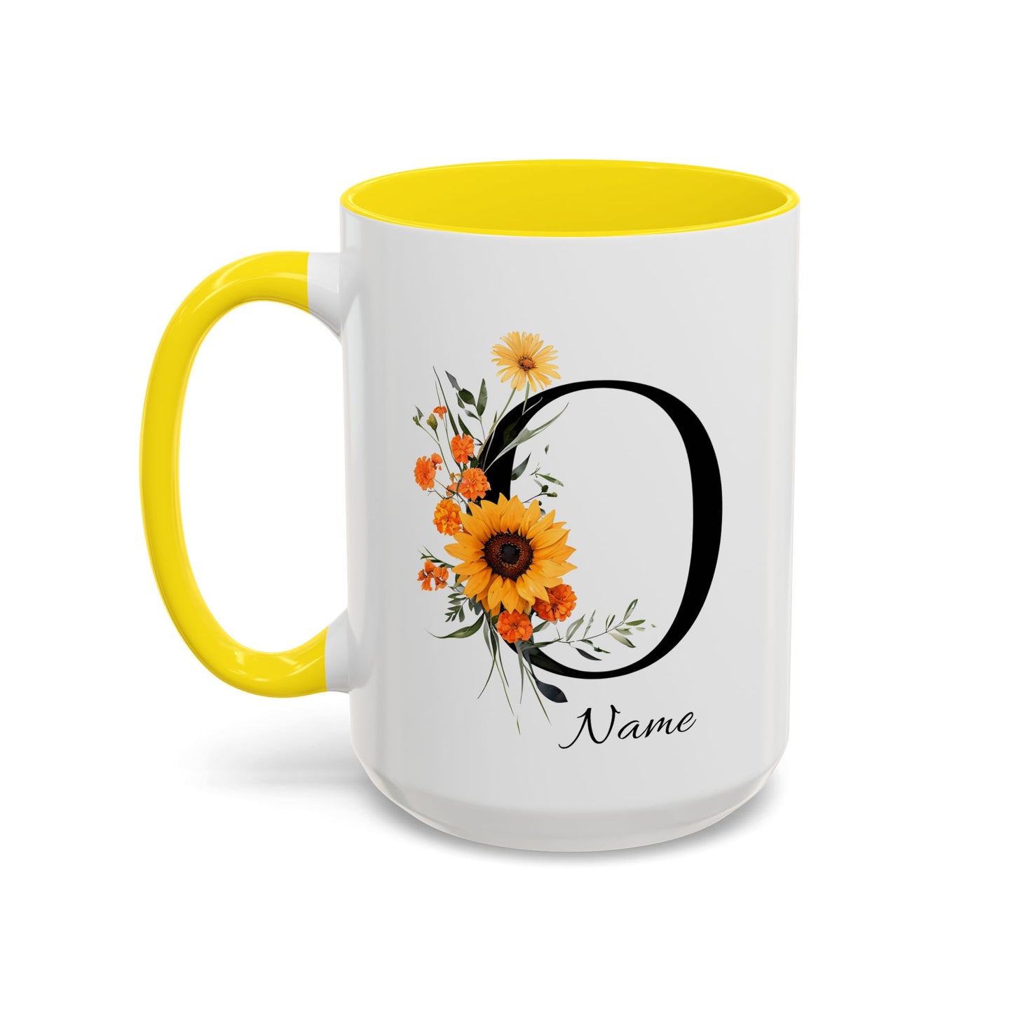 Personalized Floral Monogram - Letter O - Elegant Accent Coffee Mug – Personalized Mothers Day Gift