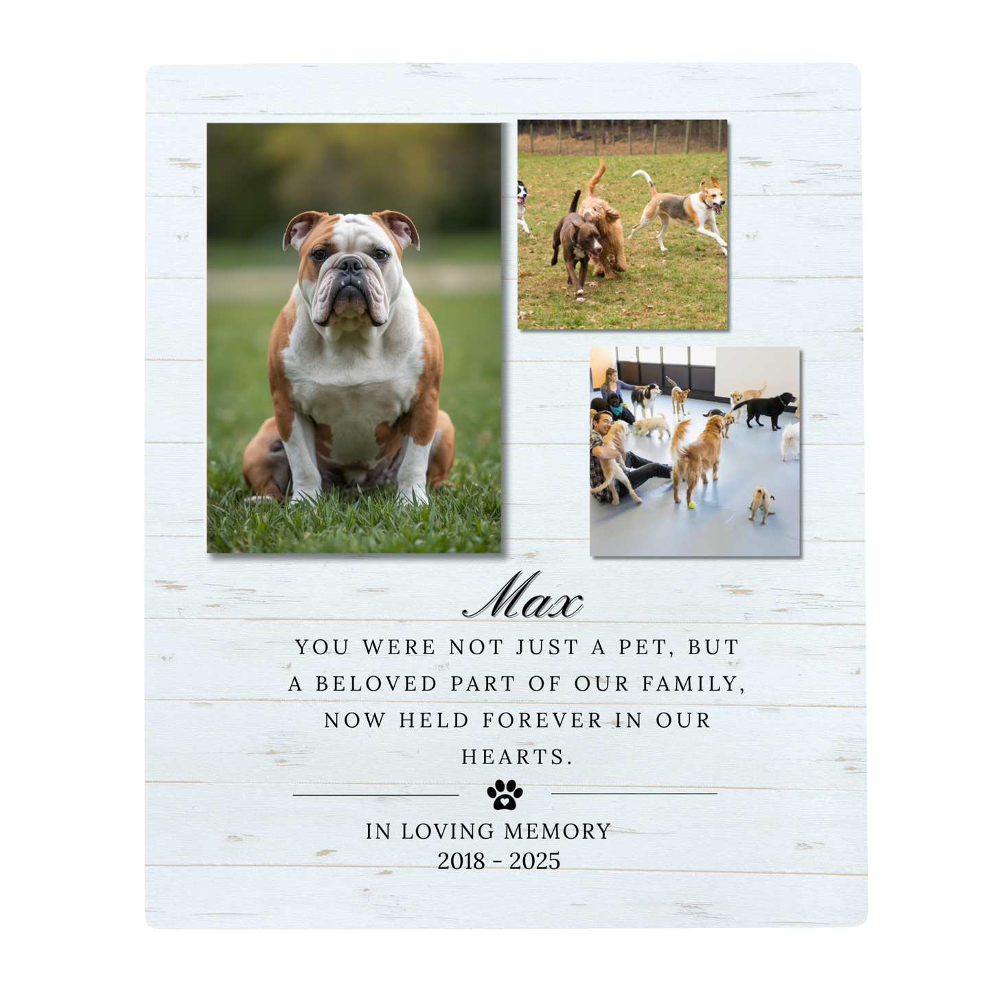 Sympathy Gift - In Loving Memory Pet Memorial Gifts - In Loving Memory Plaque - Vertical