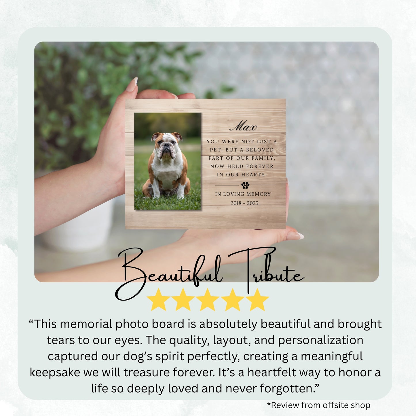 Pet Remembrance Gift - Pet Memorial Dog Memorial - Plaque - Horizontal