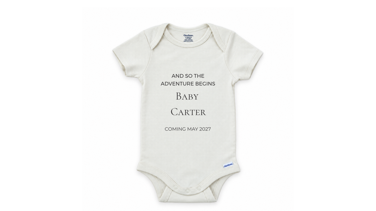 Personalized Announcement Baby Coming Soon personalized baby announcement onesie