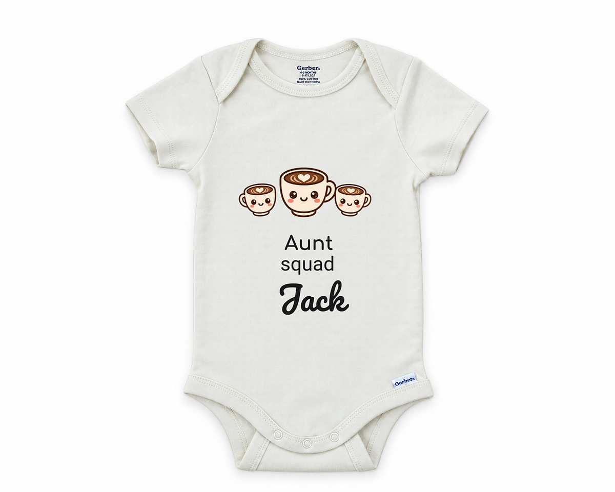 DESIGN G - Aunt Squad personalized baby bodysuit design