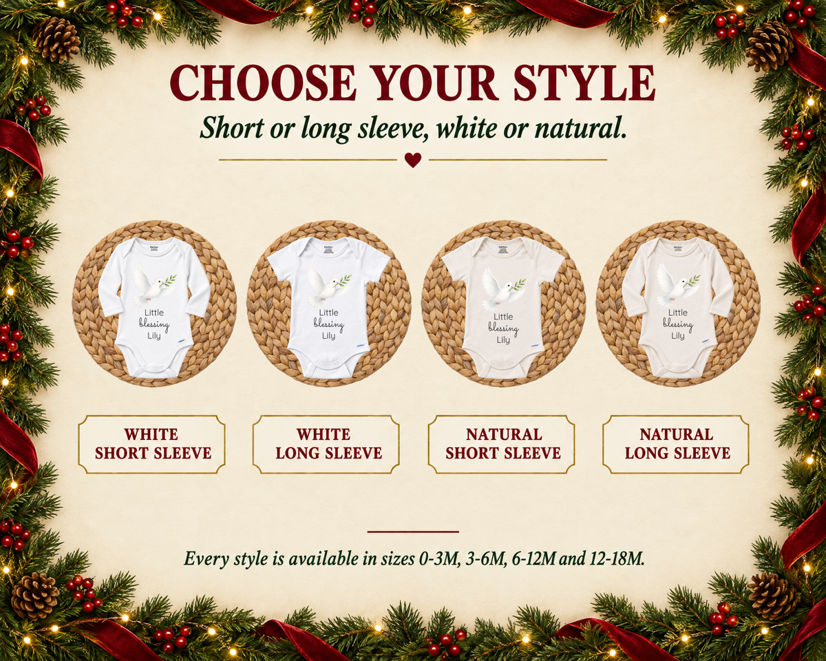 Little Blessing dove personalized baby bodysuit - choose your style