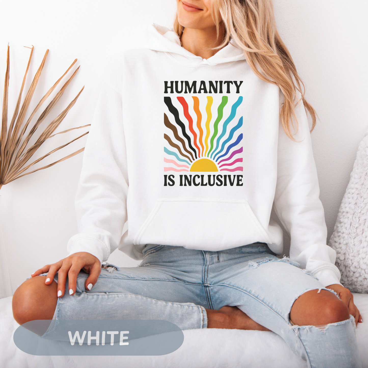 Pride Month Hoodie, Humanity is Inclusive, Pridemonth, Bi Pride Hoodie, Queer Hoodie, LGBT Pride Outfit, Gay Rights Hoodie, Gay awareness