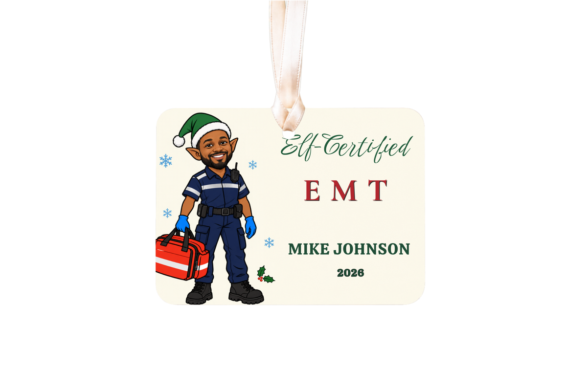 DESIGN E - Funny EMT Elf-Certified