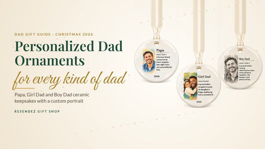 Personalized Papa, Girl Dad and Boy Dad Christmas ornaments from Resendez Gift Shop