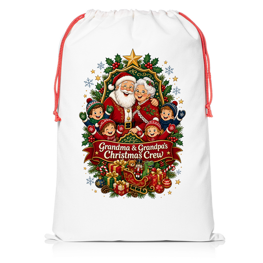 Grandma & Grandpa’s Christmas Crew Santa Sack from Resendez Gift Shop