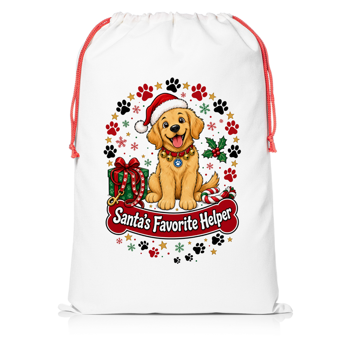 Santa’s Favorite Helper Pet Santa Sack from Resendez Gift Shop