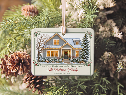 Personalized Family Christmas Story Ornament – New Home