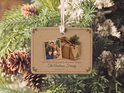 Personalized Family Christmas Story Ornament – New Home