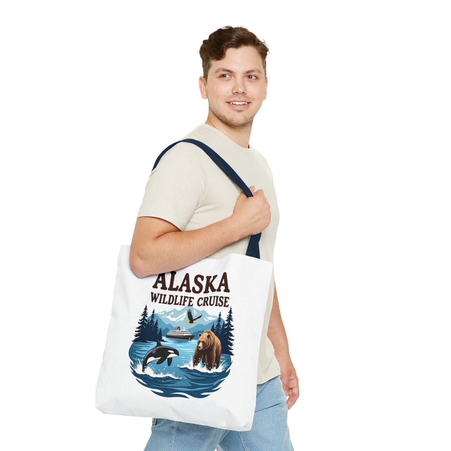 Alaska Wildlife Cruise Tote Bag, Adventure Lovers Gift, Cruise Squad 2025, Alaska Vacation Tote Bag, Alaskan Cruise Tote