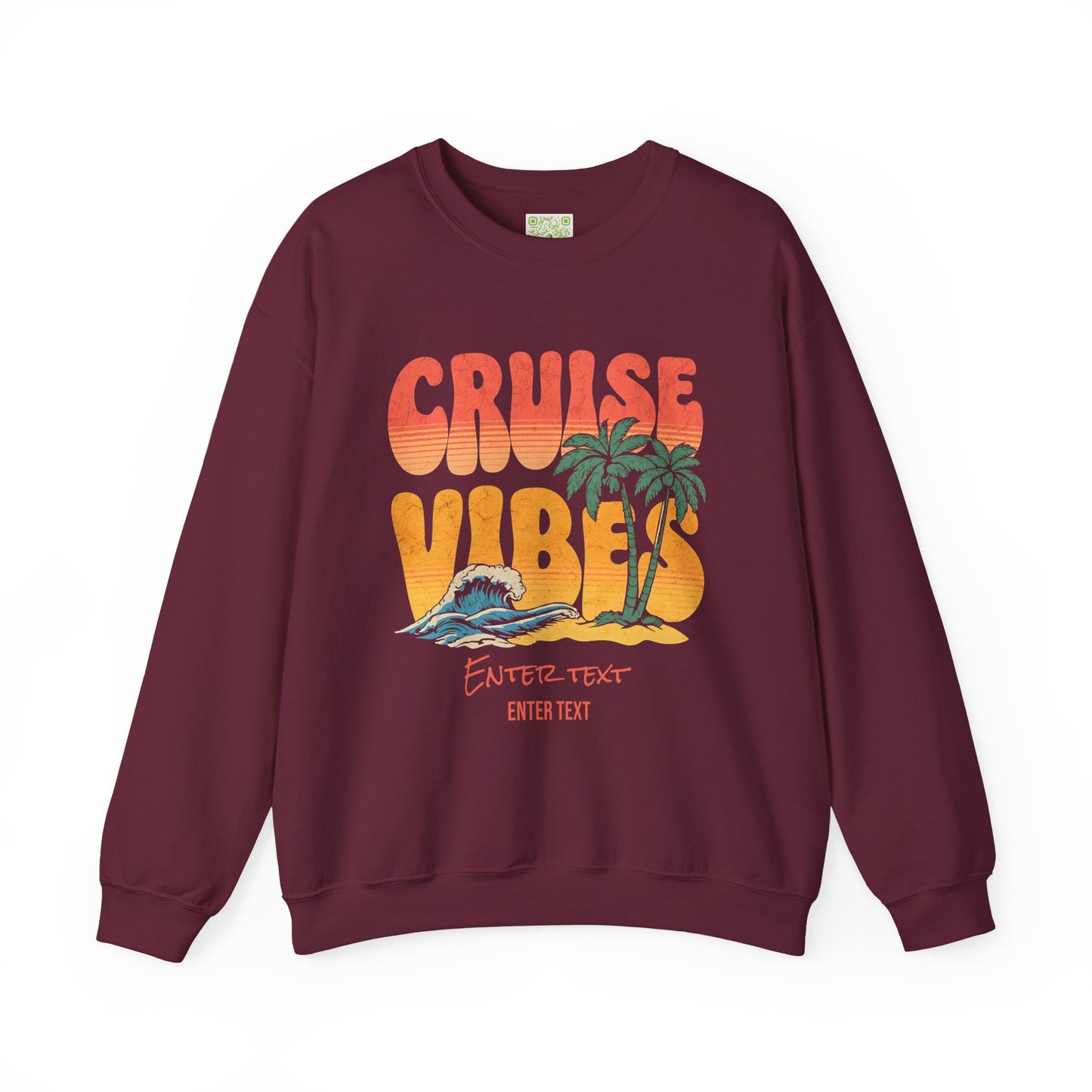 Retro Cruise Vibes Crewneck Sweatshirt, Summer Relaxation Style, Alaska Cruise, Caribbean Cruise, Girls Cruise