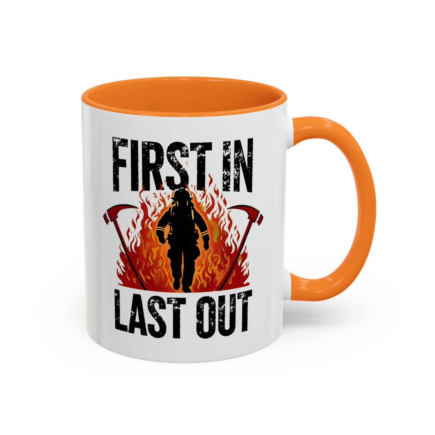 Firefighter First In Last Out Mug, Female Firefighter Gift, Firefighter Wife Mug, Thin Red Line, Firefighter Gift