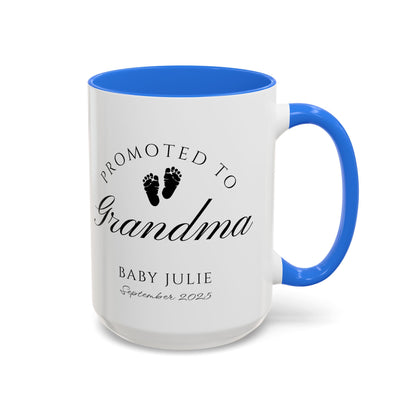 Promoted to Grandma Mug, Pregnancy Announcement Coffee Cup, Baby Reveal Gift, New Grandparent Mug, Grandma to Be Gift, Custom Baby Announcement