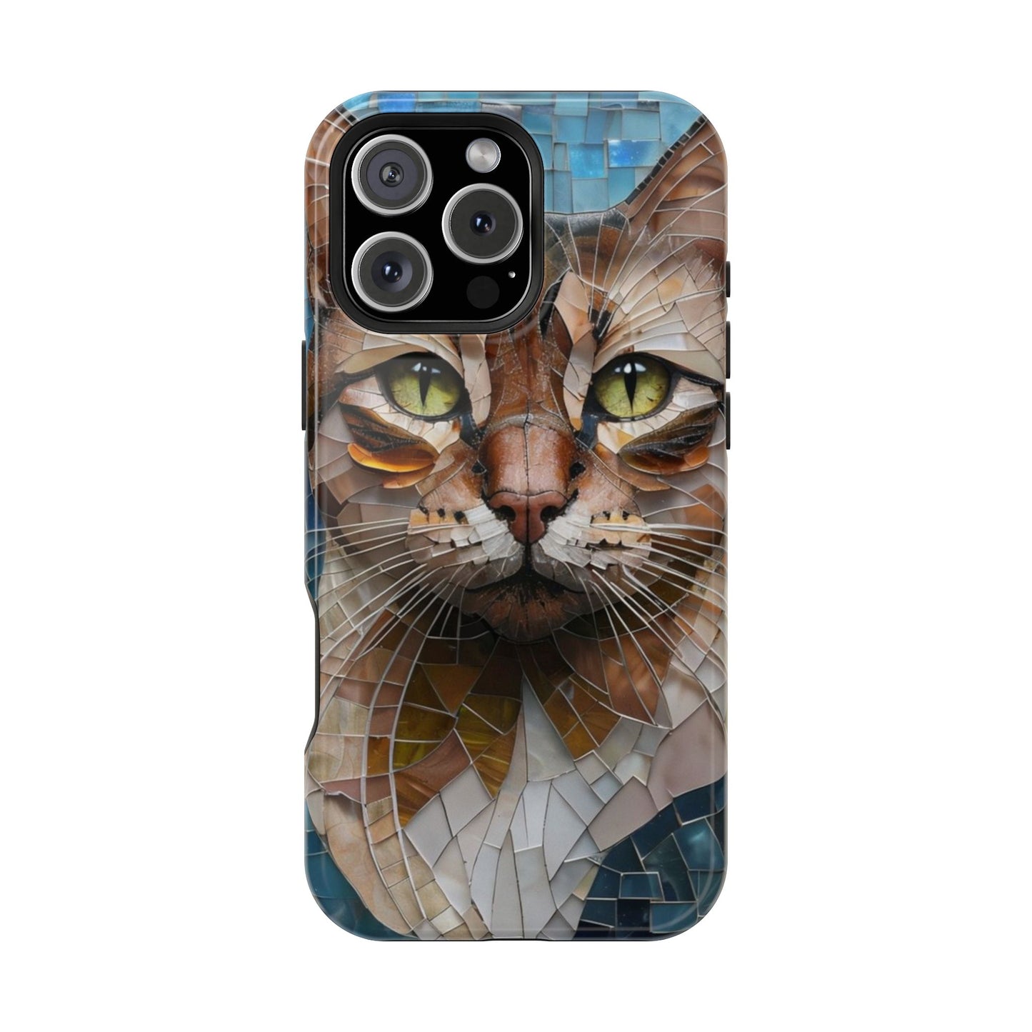 Crazy Cat Lady iPhone Case, Stained Glass Cat, Mosaic Cat Face, Pet Phone Case, iPhone Cat Case, Cat Gift