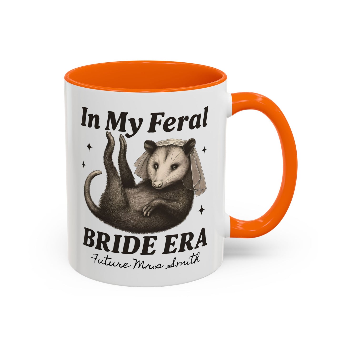 Feral Bride Era Coffee Mug, Funny Bride Mug, In My Feral Era Mug, Opossum Bride Mug, Bride Gift Idea, Quirky Bride Gift