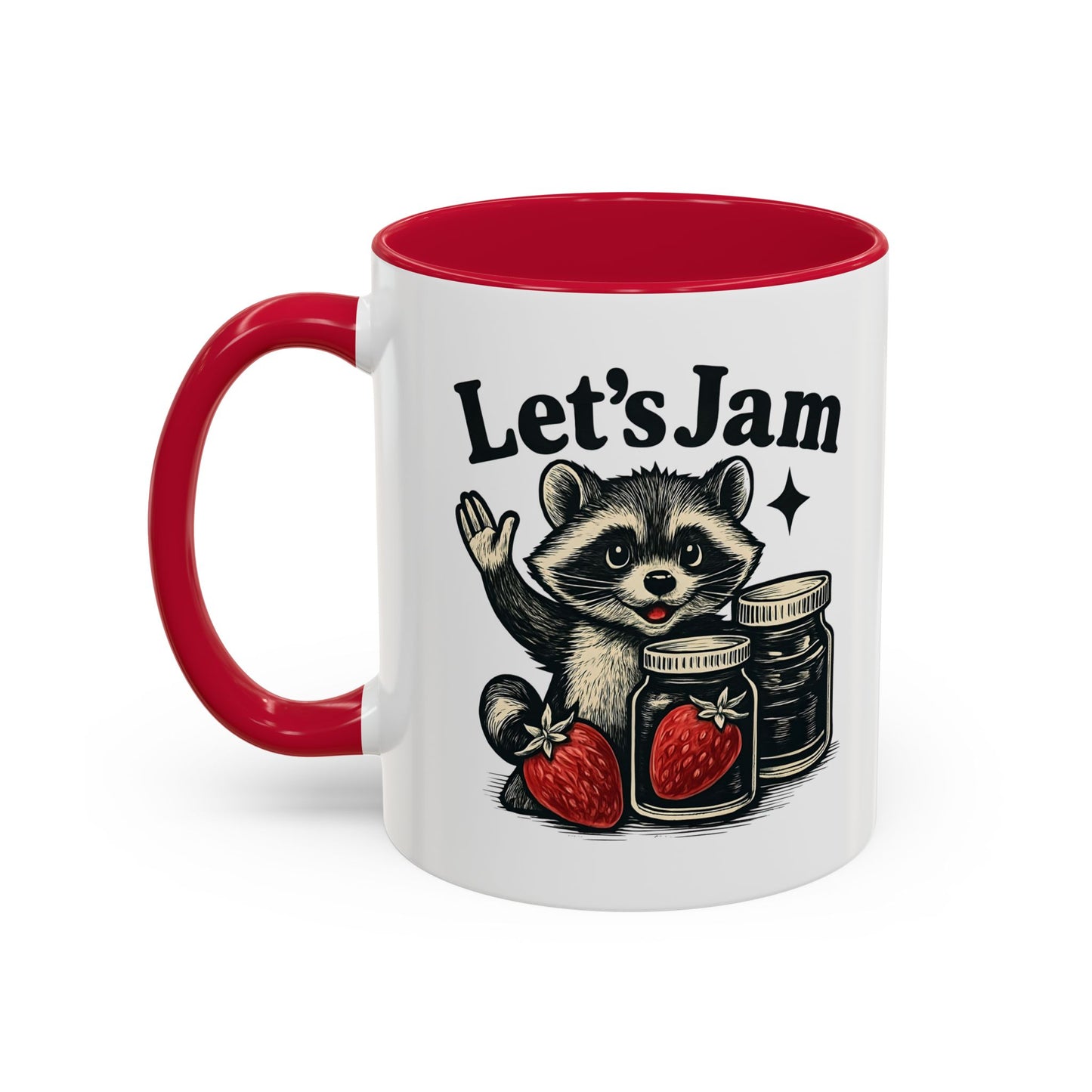 Racoon Mug, Racoon Gifts, Let's Jam Coffee Mug, Strawberry Mug, Cute Summer Mug, Raccoon Strawberry Mug, Funny Raccoon Mug, Trending Now
