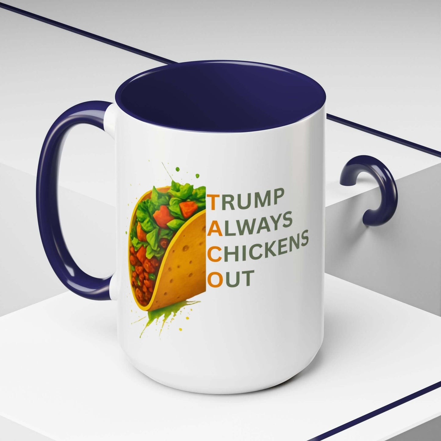 Trump Always Chickens Out TACO Mug, Subtle Anti Trump, Democrat Gift Mug, Funny Liberal Gift, Political Mug