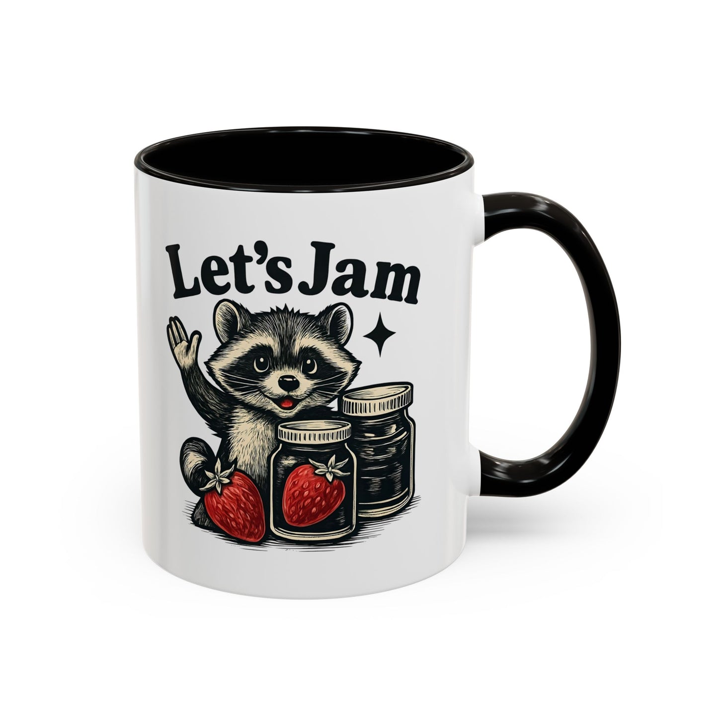 Racoon Mug, Racoon Gifts, Let's Jam Coffee Mug, Strawberry Mug, Cute Summer Mug, Raccoon Strawberry Mug, Funny Raccoon Mug, Trending Now