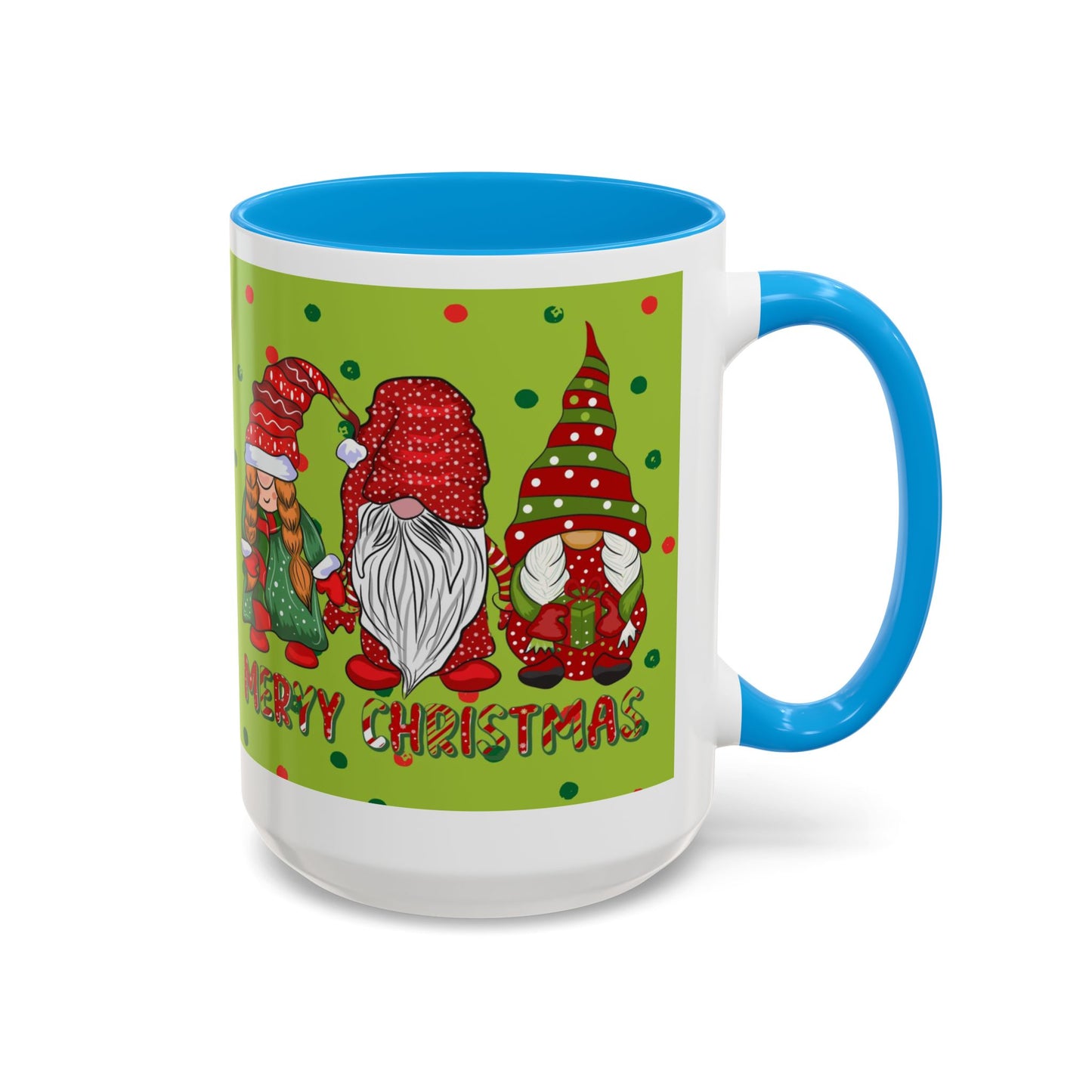 Merry Christmas Gnom Trio. Gnome Mug, Green Holiday Coffee Cup, Festive Hot Cocoa Mug, Cute Gnome Lover Gift, Cozy Winter Christmas Drinkware