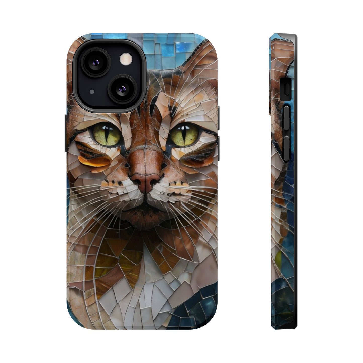 Crazy Cat Lady iPhone Case, Stained Glass Cat, Mosaic Cat Face, Pet Phone Case, iPhone Cat Case, Cat Gift