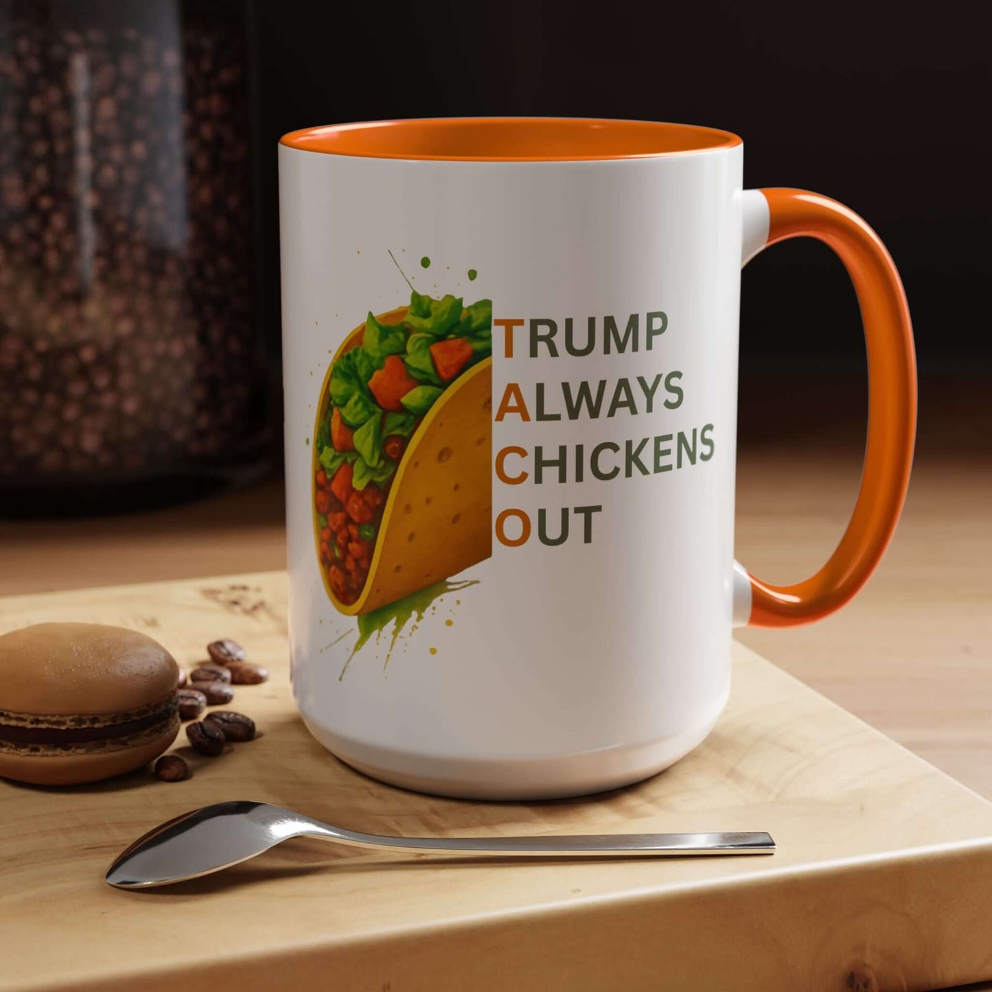 Trump Always Chickens Out TACO Mug, Subtle Anti Trump, Democrat Gift Mug, Funny Liberal Gift, Political Mug